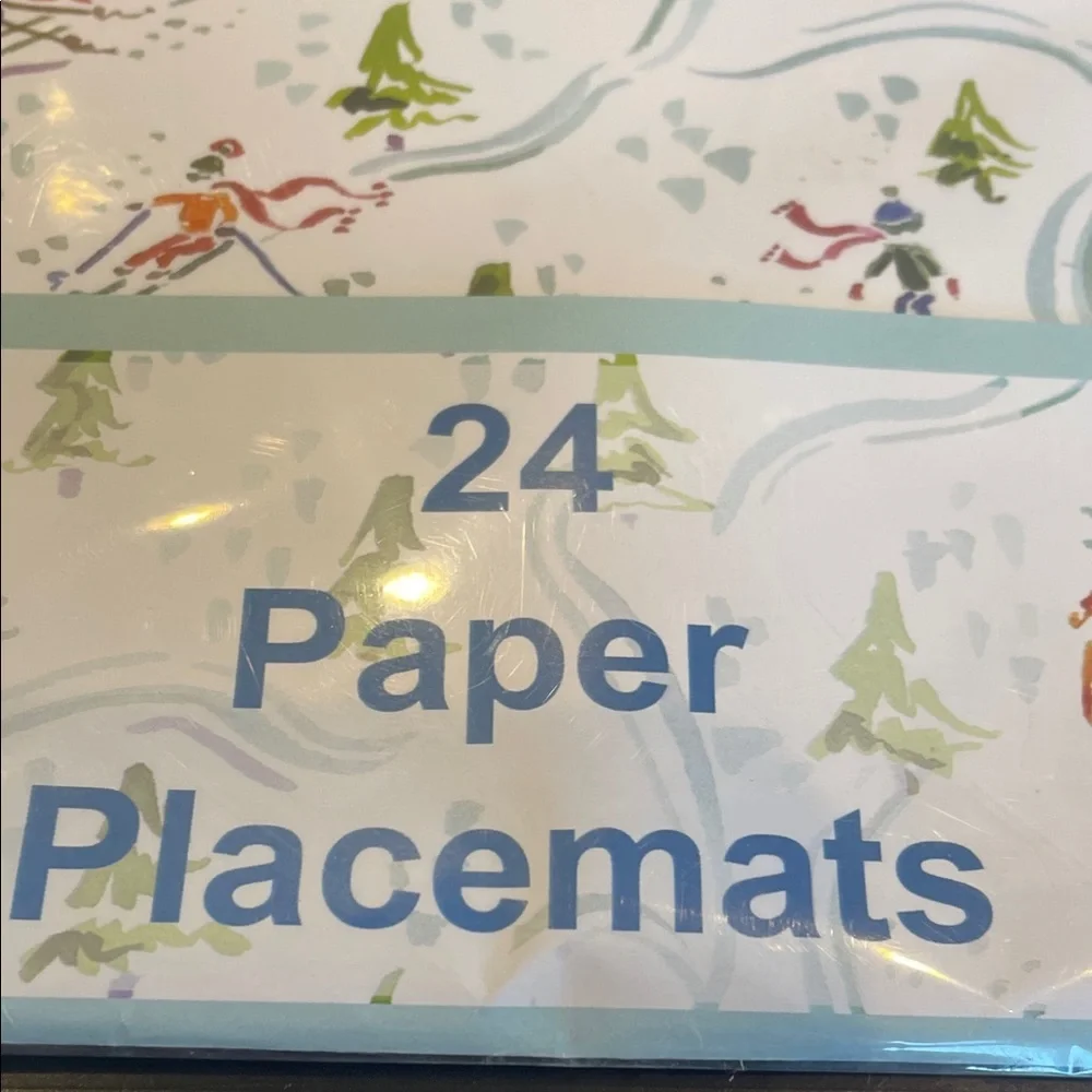 Ski-Themed Paper Placemats set of 24 new
